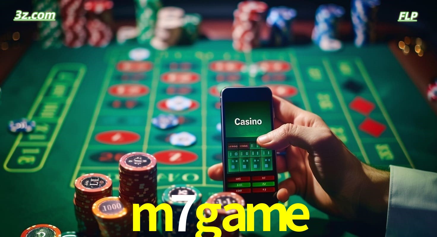 Cassino online móvel m7game com apostas em roleta e fichas de pôquer