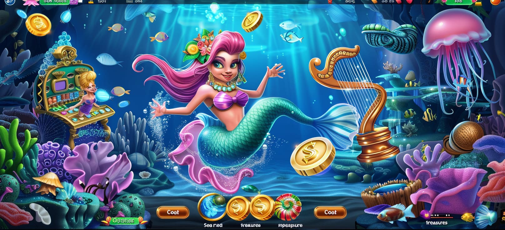 Caça-níqueis de sereia online com tesouros do mar no m7game cassino